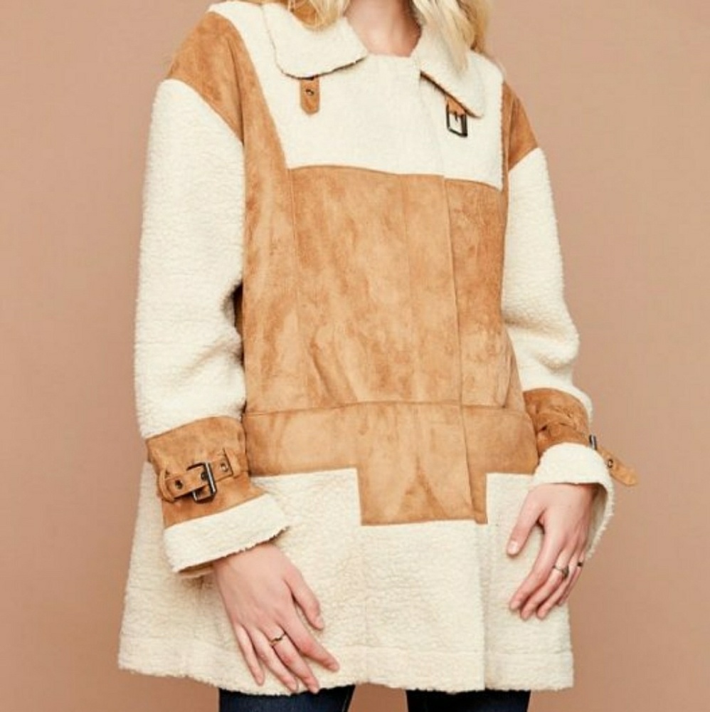HAYDEN CAMEL SHERPA JACKET - Picture 4 of 5